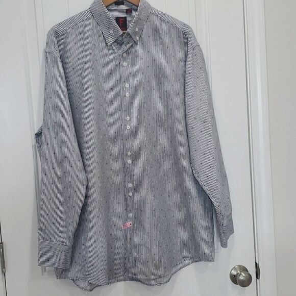 Fumagalli mens stripe dress shirt, slim fit, size xl/17-17.5/-34/36 - Picture 1 of 10